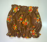 Brown Floral Print Knit Tube Top