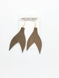Mermaid Tails Leather Earrings Brown Shimmer