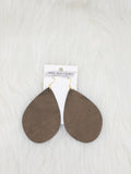 Teardrop Leather Earrings Large Shimmer