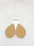 Teardrop Leather Earrings Large Glitter