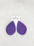 Teardrop Leather Earrings Large Suede