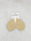 Teardrop Leather Earrings Large Glitter