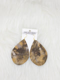 Teardrop Leather Earrings Large Animal Print
