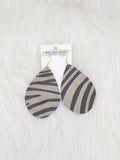 Teardrop Leather Earrings Large Animal Print