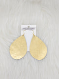 Teardrop Leather Earrings Large Shimmer