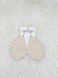 Teardrop Leather Earrings Large Solid Color