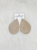 Teardrop Leather Earrings Large Suede