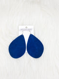 Teardrop Leather Earrings Large Suede