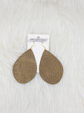 Teardrop Leather Earrings Large Glitter