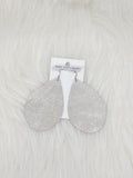 Teardrop Leather Earrings Large Glitter