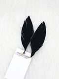 Large Leather Fringe Feather Bronze Brown