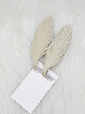 Large Leather Fringe Feather Bright Gold Glitter