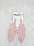 Large Leather Fringe Feather Pink