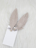 Large Leather Fringe Feather Pink