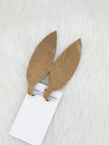 Large Leather Fringe Feather  Soft Gold