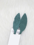 Large Leather Fringe Feather Teal