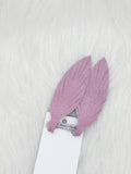 Large Leather Fringe Feather Periwinkle