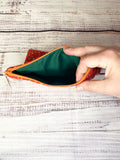 Vintage fabric zipper pouch
