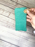 Upcycled quilt eyeglass case green