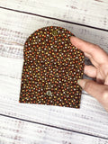 Vintage fabric pocket snap wallet brown