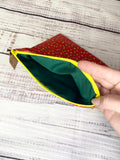 Vintage fabric zipper pouch