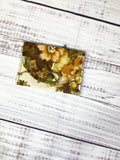 Vintage fabric pocket snap wallet olive floral