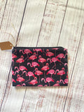 Flamingo print zipper pouch