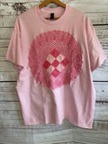 XL Light Pink Vintage Quilt Block tee