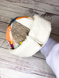 Handmade Upcycled quilt beanie hat multi