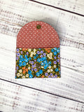 Vintage fabric pocket snap wallet multi floral