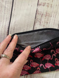 Flamingo print zipper pouch