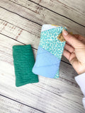Upcycled quilt eyeglass case blue