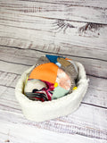 Handmade Upcycled quilt beanie hat multi