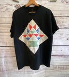 Large Black Vintage Quilt Block tee