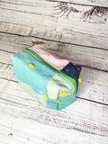 Handmade Upcycled quilt box zipper pouch