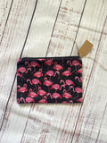 Flamingo print zipper pouch