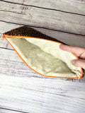 Vintage fabric zipper pouch