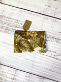 Vintage fabric pocket snap wallet olive floral