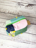 Handmade Upcycled quilt box zipper pouch