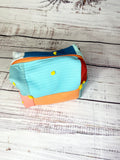 Handmade Upcycled quilt box zipper pouch