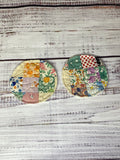 Upcycled Quilt Circle Coasters