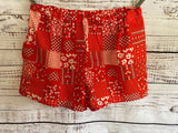 Red Bandana Vintage Cotton Shorts