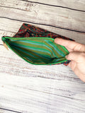 Vintage fabric zipper pouch
