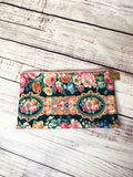 Vintage fabric zipper pouch