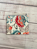 Abstract floral print zipper pouch