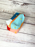 Handmade Upcycled quilt box zipper pouch