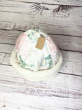 Handmade Upcycled quilt beanie hat pink floral