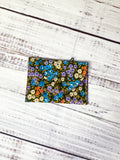 Vintage fabric pocket snap wallet multi floral