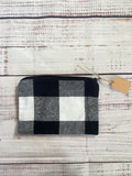 Black and white buffalo print zipper pouch B