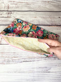 Vintage fabric zipper pouch
